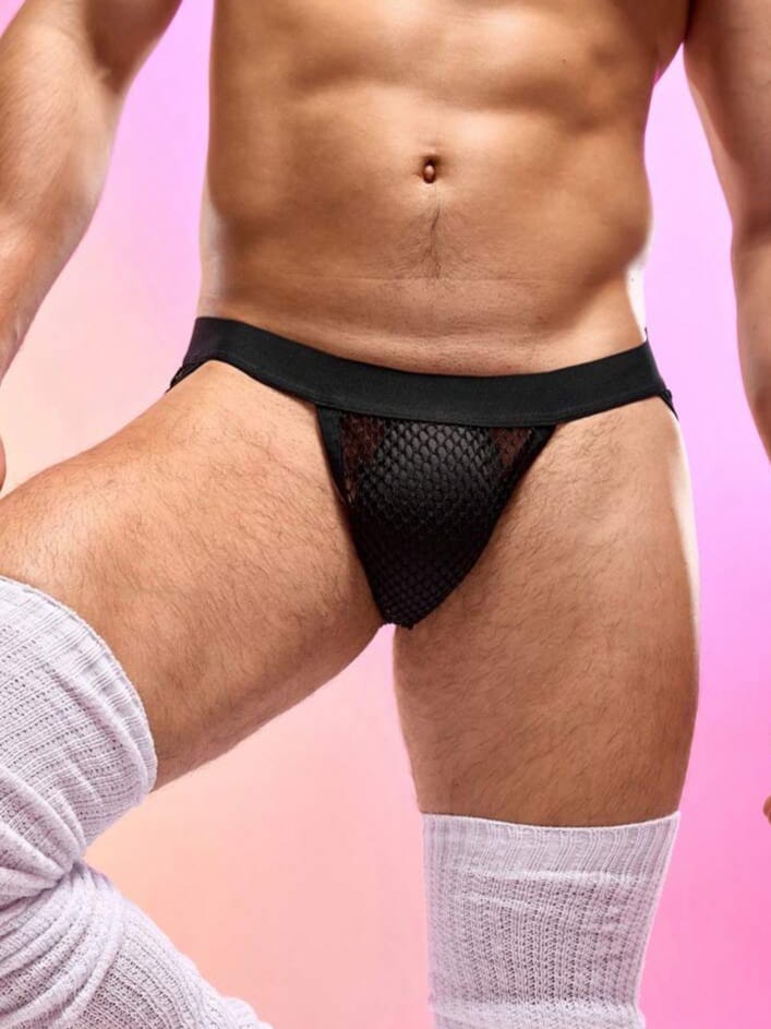 Men's Textured Mesh Thong